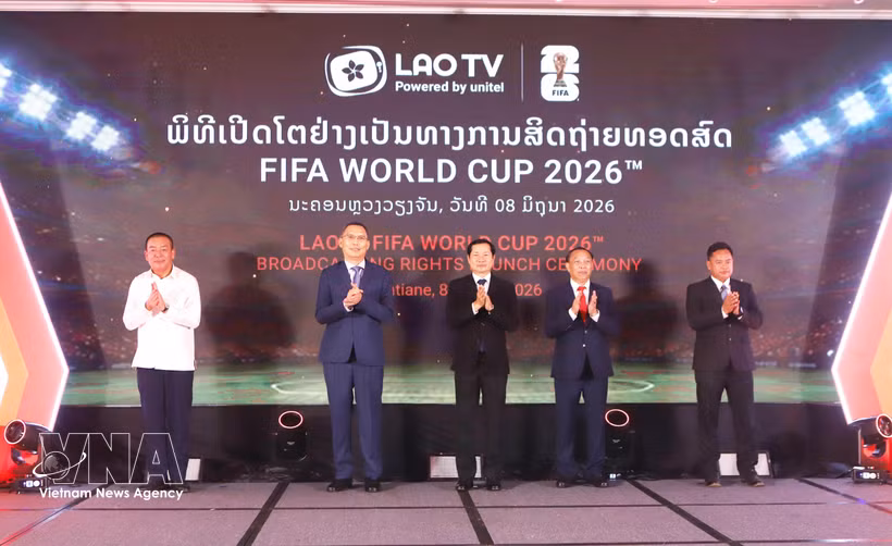 Ccérémonie de lancement des droits de diffusion en direct de la Coupe du Monde de la FIFA 2026. Photo : VNA 