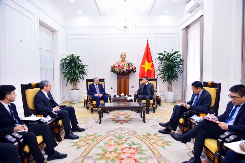 Panorama de la rencontre entre Nguyen Minh Vu, vice-ministre permanent des Affaires étrangères du Vietnam, et la délégation du Parti du Nouvel Azerbaïdjan. Photo: VNA