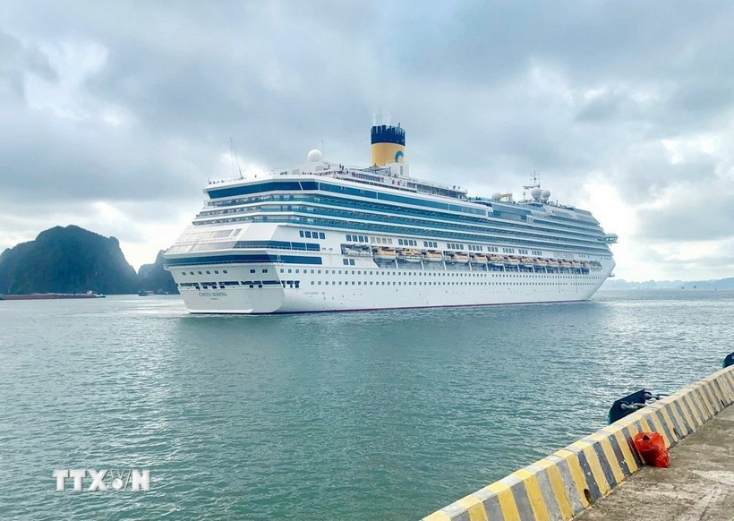 Depuis le début de l’année 2025, le port international de Ha Long a reçu 44 paquebots internationaux, transportant 56 647 visiteurs. Photo: VNA