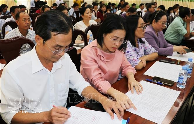Dans la province de Dong Thap dans le delta du Mékong, les préparatifs en vue des élections des députés de la 16e Assemblée nationale et des Conseils populaires à tous les niveaux pour le mandat 2026-2031 sont menés de manière rigoureuse. Photo: VNA