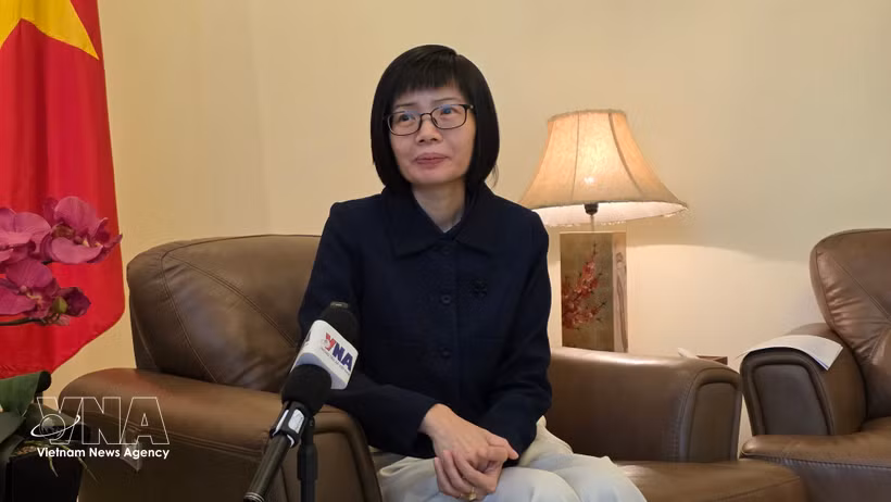 L’ambassadrice Ton Thi Ngoc Huong, représentante permanente du Vietnam auprès de l'ASEAN. Photo: VNA