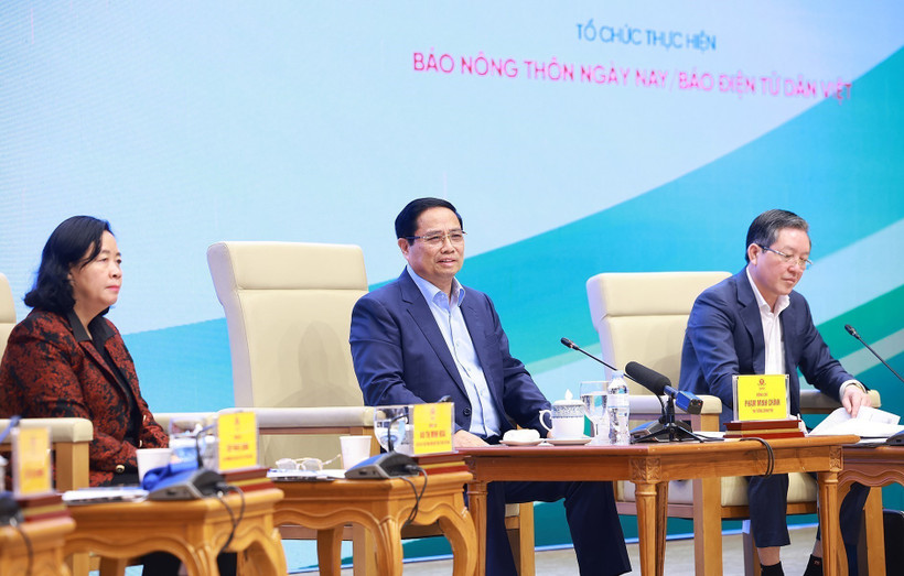 Le Premier ministre Pham Minh Chinh au 7ᵉ Dialogue avecles agriculteurs. Photo: VNA