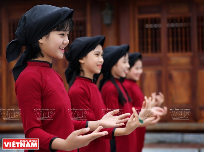 Des chanteuses du club de Hat xoan d’An Thai.