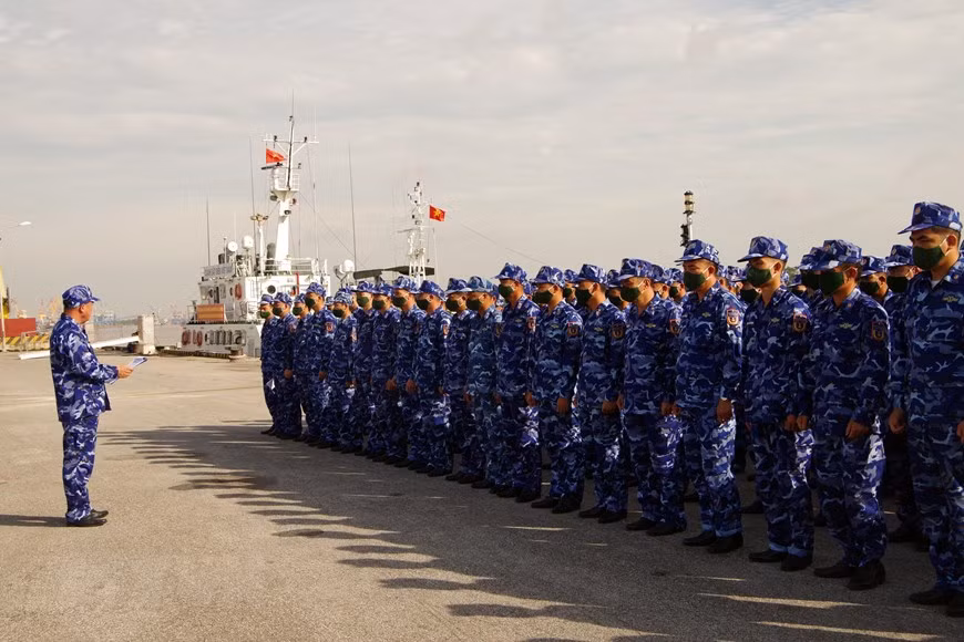 L’escadrille navale No 11 participent à l'exercice d’entraînement. Photo: VNA 