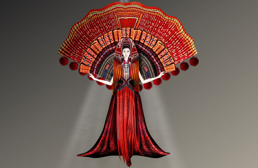 L'œuvre "Fille de l'ethnie Dao Do" du designer Pham Minh Hieu.