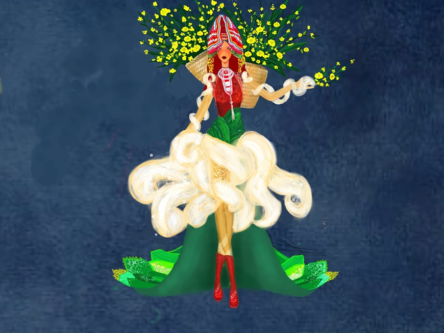 Un dessin de mode du designer Vo Dang Khoa