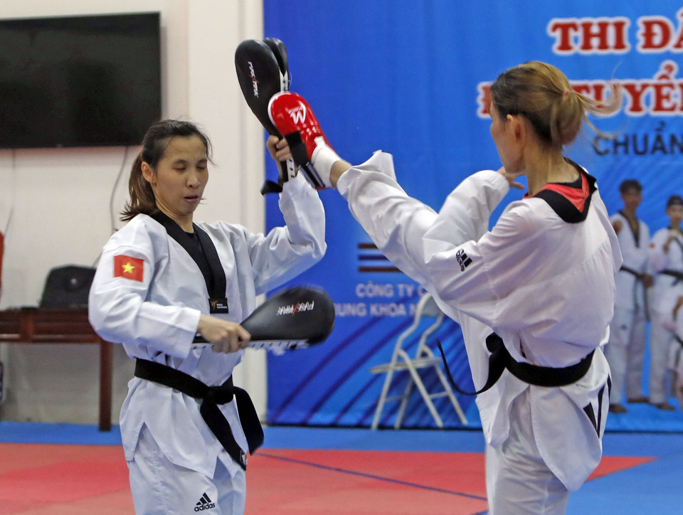 Entraînement de Taekwondo.