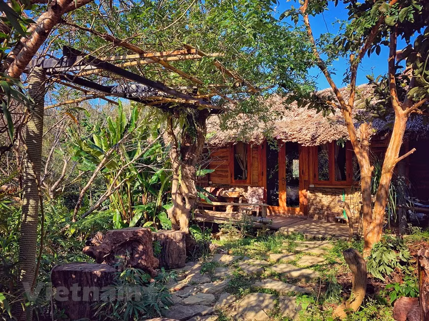Situé dans la commune Van Ho, district de Moc Chau, province de Son La, le homestay A Chu est une destination nouvelle, poétique et encore peu connue. Avec un paysage paisible et de l’air frais, cet endroit aux caractéristiques culturelles authentiques de l’ethnie H'Mong vous apporteront des vacances uniques et intéressantes. Le homestay A Chu est une belle petite maison de Trang A Chu, un membre de l’ethnie H’Mong. Il est situé au milieu d’une vallée entourée de forêts et de montagnes du Nord-Ouest. Ce homestay est conçu dans un style de l’ethnie H’Mong. Tous les matériaux sont issus de la nature comme le bambou, les troncs de bois..., créant ainsi une impression paisible. En particulier, les décorations traditionnelles dans le homestay sont cousues par la femme du propriétaire elle-même.
