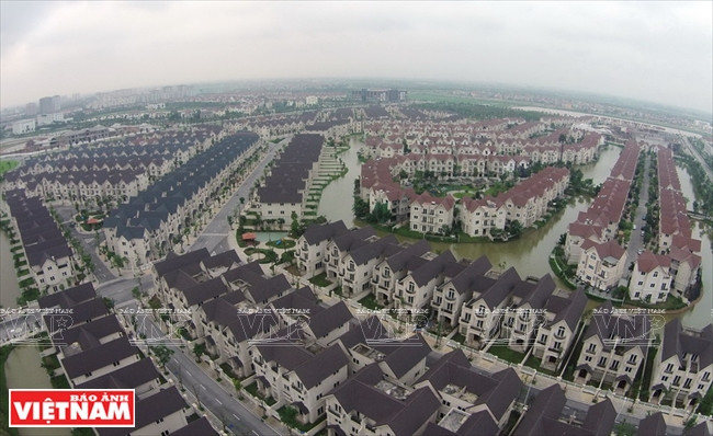 Panorama de Vinhomes Riverside à Nord-Est de Hanoï. 