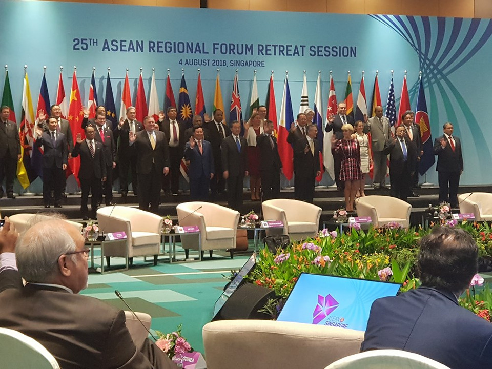  Le 25e Forum régional de l'ASEAN (ARF), s'est tenu le 4 août, à Singapour. 