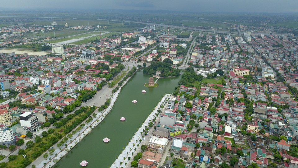 La ville de Ninh Binh vue de haut. 
