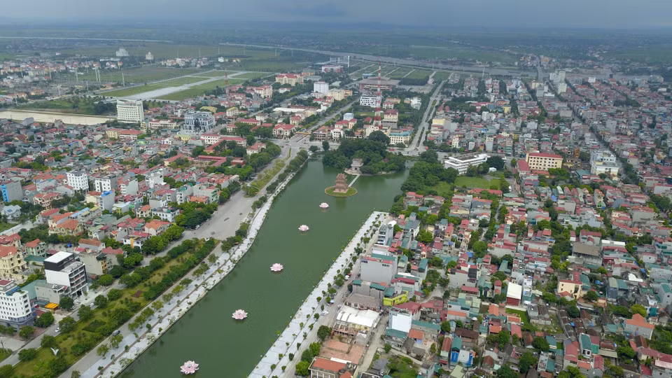 La ville de Ninh Binh vue de haut. 