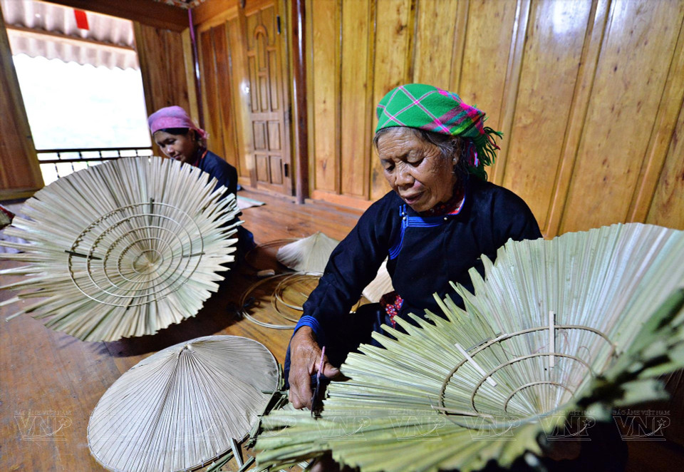  Ces chapeaux coniques sont fabriqués à partir de feuilles de palmier. Photo : VI