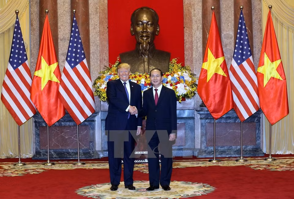 Les deux présidents avant leur entretien.