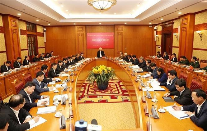 La prévention et la lutte contre la corruption ont été mises en œuvre de manière drastique. Sur la photo: La 17e session du Comité central de pilotage de la prévention et de la lutte contre la corruption, tenue le 5 janvier 2020, a été présidée par le Secrétaire général et président Nguyen Phu Trong, chef du Comité de pilotage. Photo: VNA