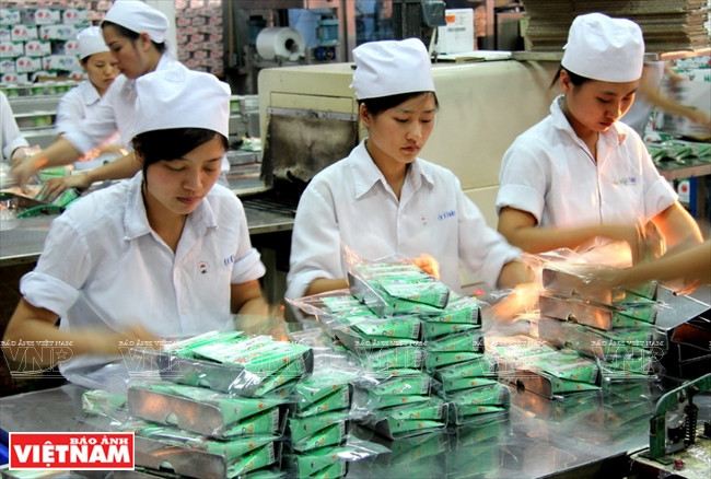 Emballage de produits laitiers à Môc Châu. 