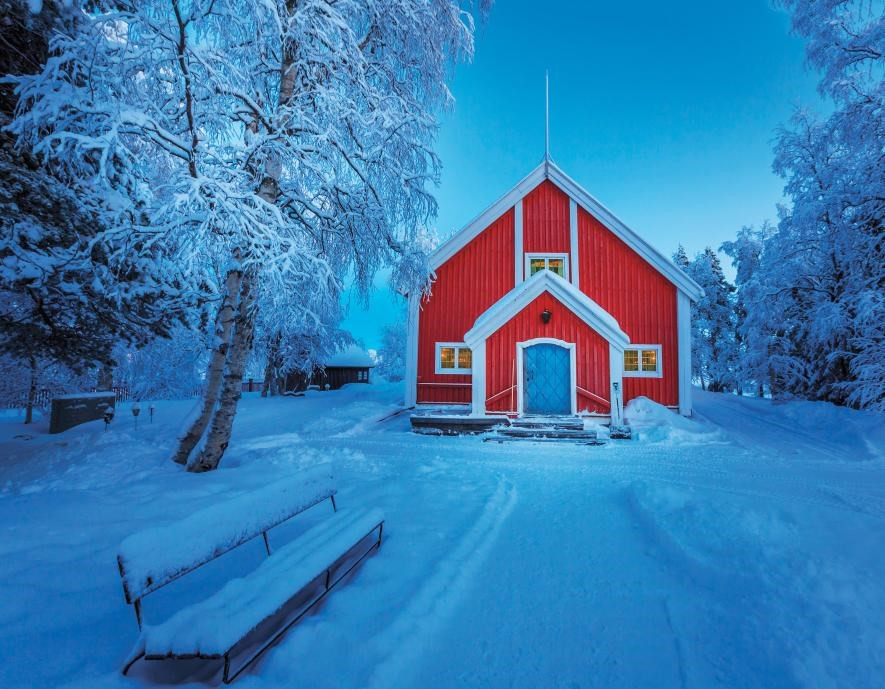L’hôtel de glace dans le village de Jukkasjärvi, en Suède.