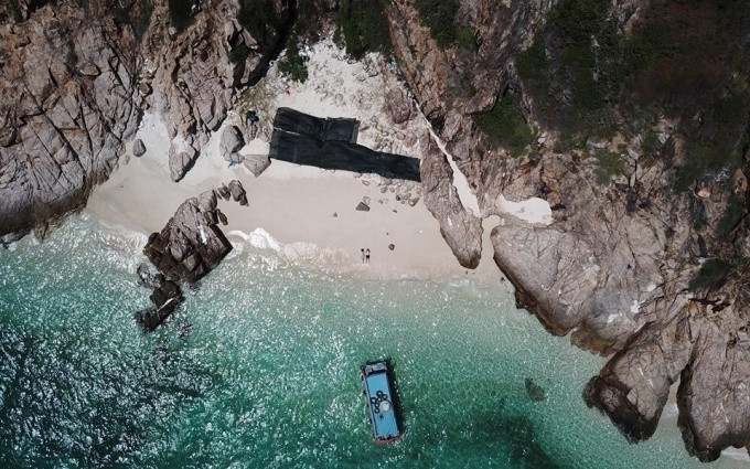 La beauté de l'île de Binh Hung vue d'en haut. Photo: NDEL