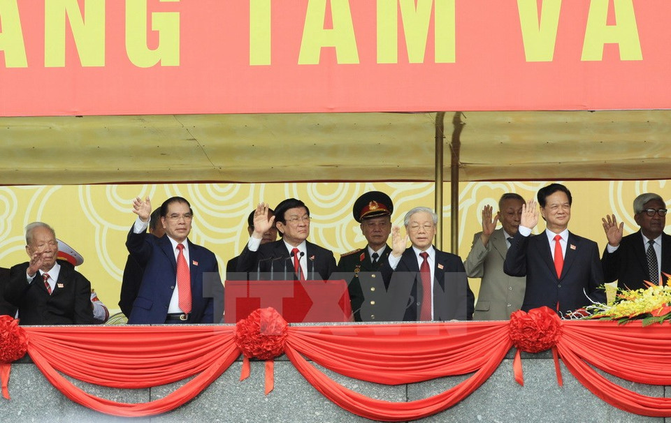 Des dirigeants du Parti, de l'Etat et du gouvernement présents à la cérémonie. 