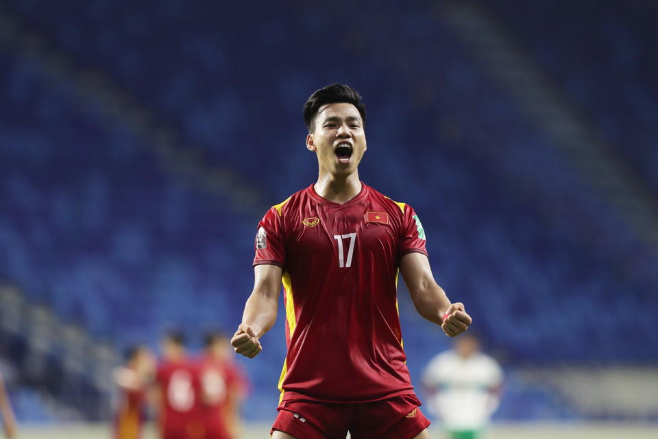 Van Thanh marque un but, portant le score à 4-0 pour le Vietnam à la 74e minute.