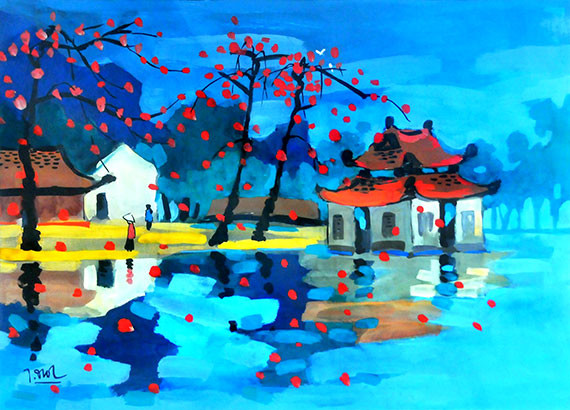 Oeuvre « Pagode Thây » de Pham Duc Loi.