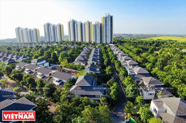 Le quartier urbain Ecopark est noyé dans la verdure.
