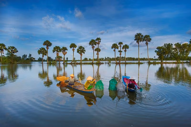 La beauté tranquille, douce et poétique d’An Giang pendant la « saison flottante ».