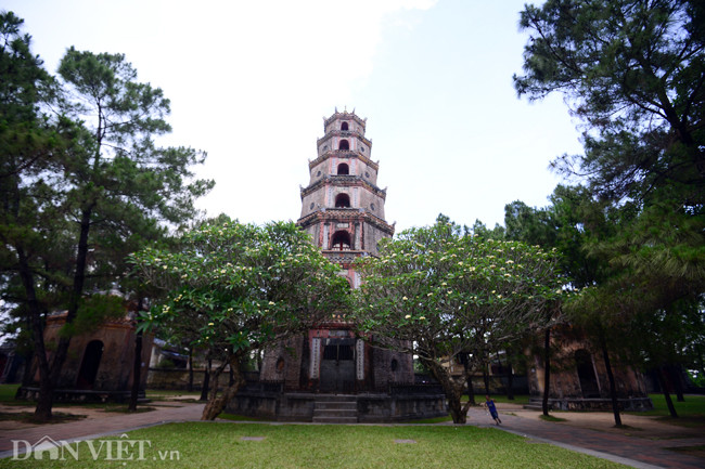 Quelques bâtiments comme les pavillons de Dai Hùng, Dia Tang, Quan Âm,qui avaient été gravement dévastés, ont été restaurés et réparés pour le bénéfice des visiteurs. La pagode Thiên Mu a moins de statues du Bouddha que d’autres pagodes. 