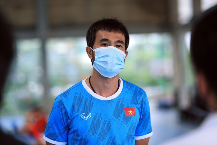 La sélection nationale du Vietnam de futsal s'entraîne soigneusement pour obtenir les meilleures performances possibles à la finale de la Coupe du monde 2021, selon son entraîneur Pham Minh Giang. Photo: VFF