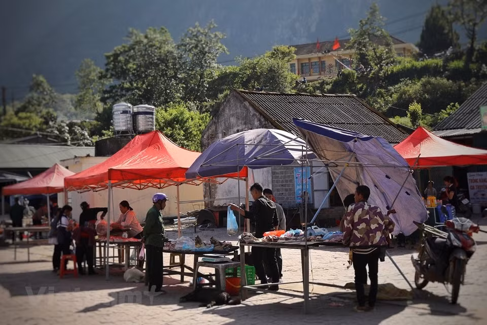 Le vêtement de l'homme est généralement de couleur noire avec un col vert. L'homme Ha Nhi porte un turban au lieu d'un chapeau, qui le protège du soleil et lui permet d'éponger la sueur. Les boutons sont en argent pour éloigner des maux et aussi dans un but décoratif. Les enfants portent souvent un chapeau indigo de forme cylindrique décoré de pièces d'argent. Ces pièces expriment le souhait d'une vie heureuse et sont également utiles pour chasser les vents mauvais. Les Ha Nhi du district de Bat Xat, province de Lao Cai, pensent en effet que les chapeaux des enfants préservent leurs âmes. Celui du garçon a des couleurs criardes. Celui de la fille est plus beau parce qu'il est orné de colliers de perles de différentes couleurs. Les chapeaux des enfants montrent le sens esthétique des Ha Nhi. Photo: VietnamPlus