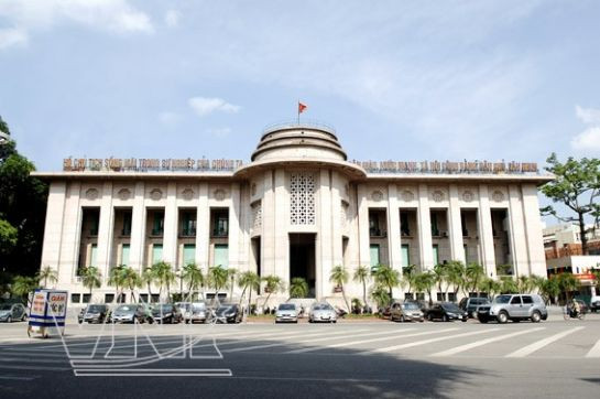L'architecture Art déco au siège de la Banque d'État du Vietnam.