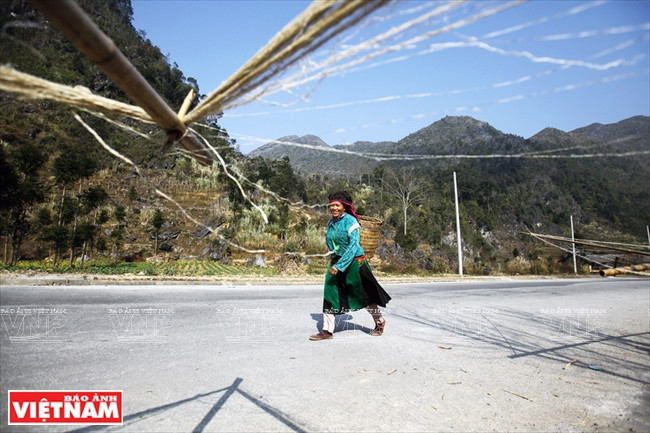 Le costume des H’mong est entièrement confectionné à partir de fibres de lin. 