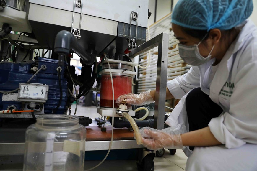 Des équipements modernes utilisés dans la transformation. Photo: VietnamPlus