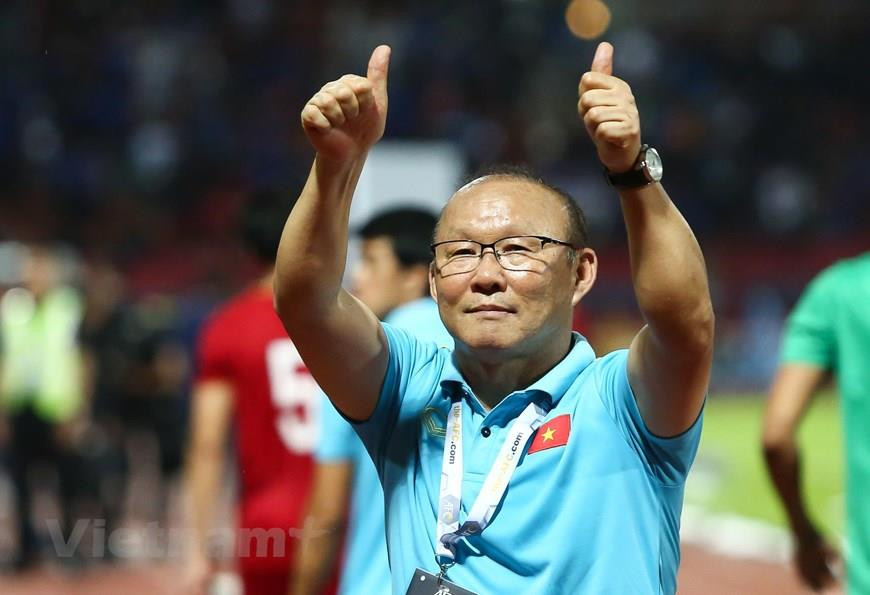 La satisfaction de l'entraineur Park Hang-seo: Photo: VNA