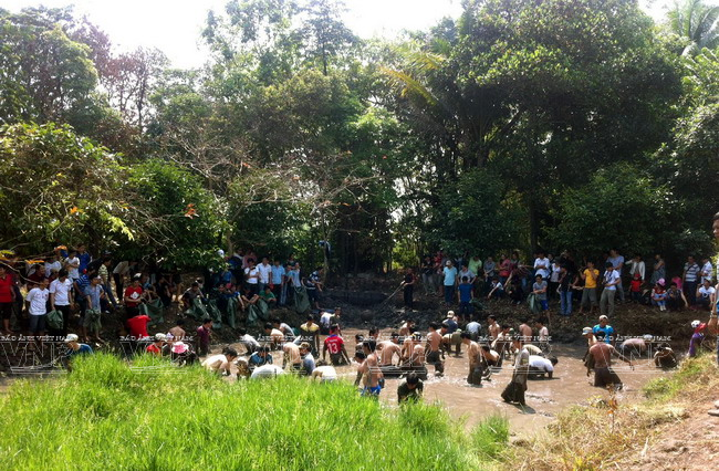 Ce jeu consiste à attraper des poissons à la main.