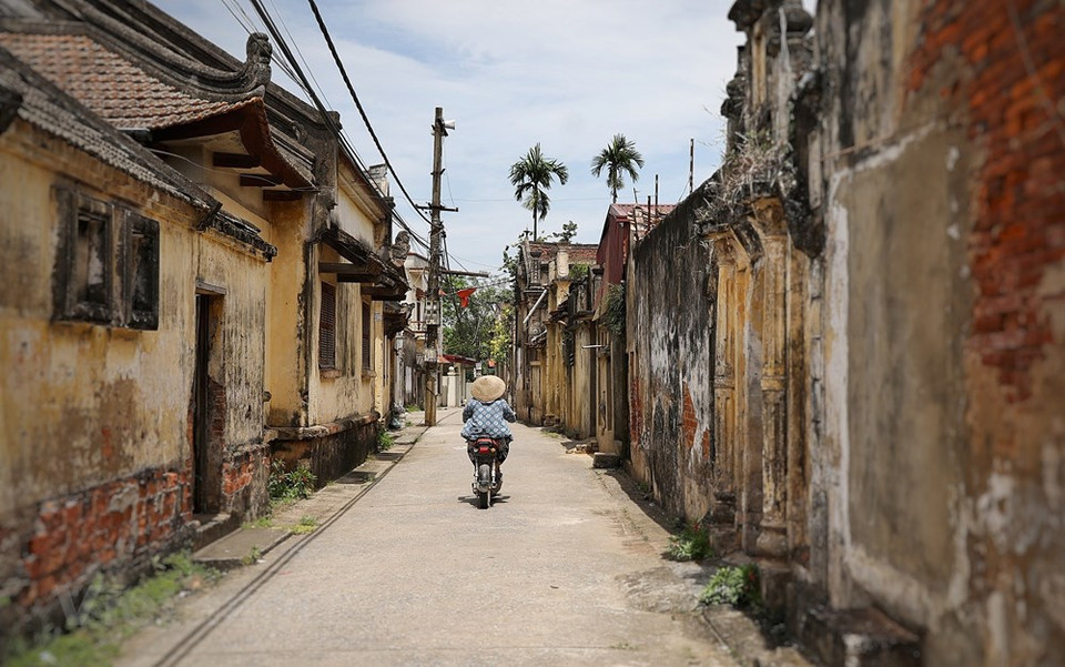 Situé dans la commune de Vân Tu, district de Phu Xuyên, le village de Cuu est l’un de ces anciens villages de la banlieue de la capitale Hanoï qui ont su préserver miraculeusement leur charme d’autrefois. Il existe 49 maisons datant d’une centaine d’années à ce village. Pourtant, ce village de Cuu connaît une forte dégradation. Comment peut-on sauvegarder et valoriser l’originalité architecturale du village de Cuu, tout en assurant une vie confortable des habitants locaux? Une question qui tourmente depuis des dernières années la Docteure Lê Quynh Chi, enseignante à l’Université de génie civile, et son groupe de recherche pour protéger ce village. Photo: VietnamPlus