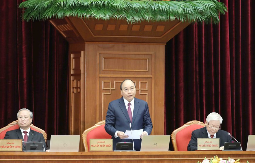  Le Premier ministre Nguyen Xuan Phuc préside la séance d’ouverture du 14e Plénum du CC du Parti.