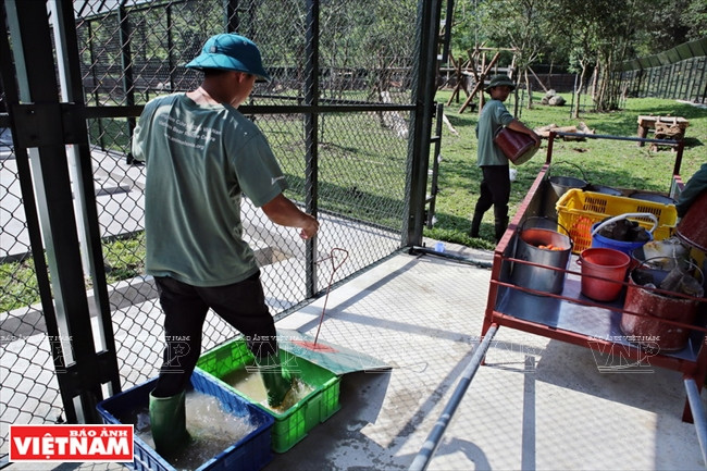 Les employés doivent porter des bottes et passer 3 barils de solution de stérilisation à l’entrée.