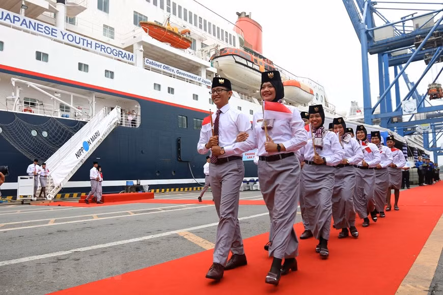  La délégation des jeunes de l’Indonésie. 