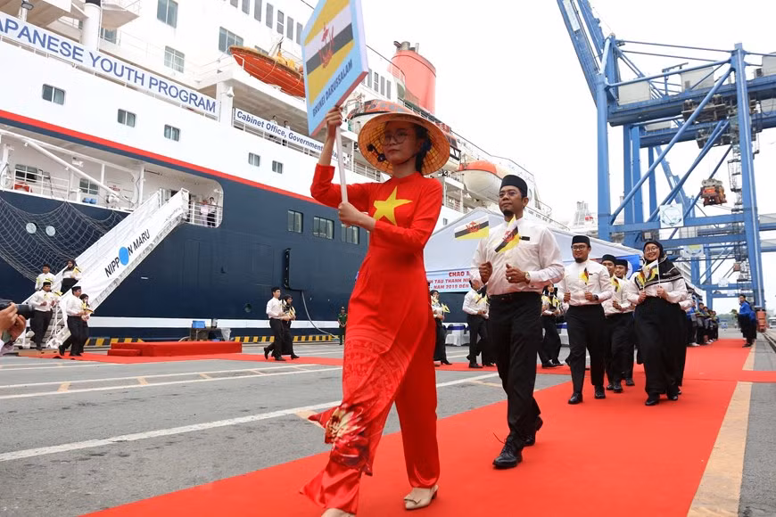  La délégation des jeunes du Brunei. 