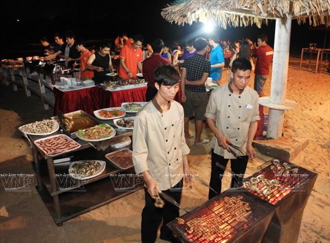 Barbecue sur la plage.