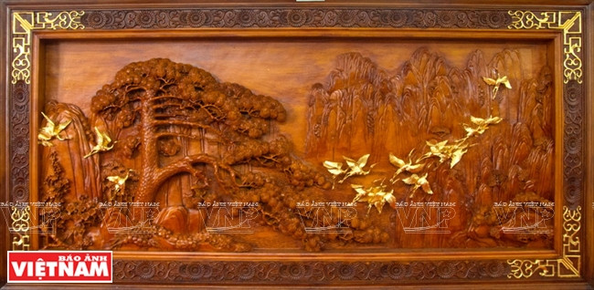 Une xylographie inspirée de la nature. Photo: Nguyên Luân