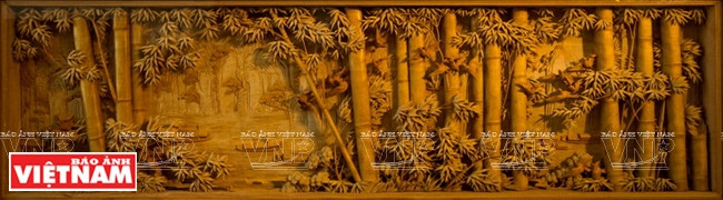 Une xylographie intitulée « Bambusa multiplex Golden Goddess ». Photo: Nguyên Luân