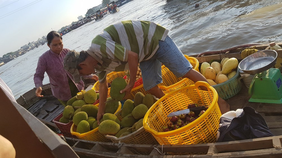 En 2013, le chef de renommée mondiale Gordon Ramsay a eu l'occasion de visiter et d'explorer la cuisine vietnamienne du sud-ouest. Un bol de nouilles pris sur le marché flottant de Cai Rang lui a d'ailleurs laissé une impression inoubliable. Il a trouvé le plat tellement incroyable qu'il a décidé de l'inclure comme défi dans son émission de cuisine de renommée mondiale – Master Chef US. Avec des valeurs culturelles et économiques uniques, Rough Guide (Royaume-Uni) a sélectionné le marché flottant de Cai Rang comme un des 10 marchés les plus impressionnants au monde. Photo: VietnamPlus