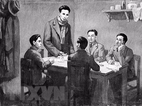  Du 6 janvier au 7 février 1930, la Conférence d'unification de trois organisations communistes pour fonder le Parti communiste du Vietnam s'est tenue à Hong Kong (Chine), sous la présidence de Nguyen Ai Quoc, au nom de l'Internationale communiste. Photo : Archives/VNA 