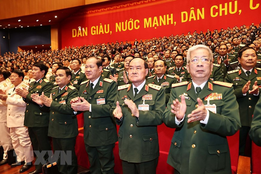  Des délégués de l’organisation du Parti de l’Armée populaire du Vietnam. Photo : VNA