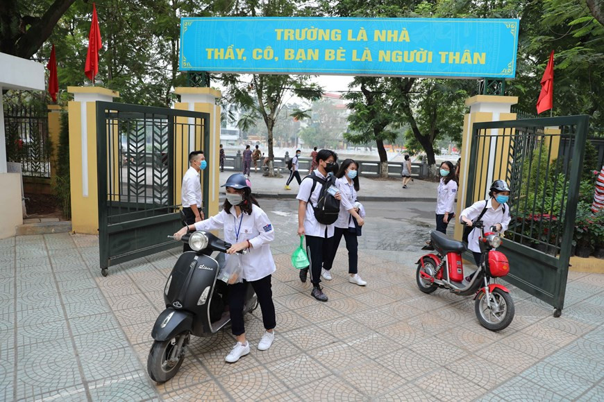 Au lycée Tran Nhan Tong, arrondissement de Hai Ba Trung à Hanoï. Photo: VNA