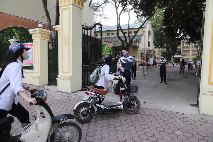 Au lycée Viet Duc, arrondissement de Hoan Kiem à Hanoï. Photo: VNA