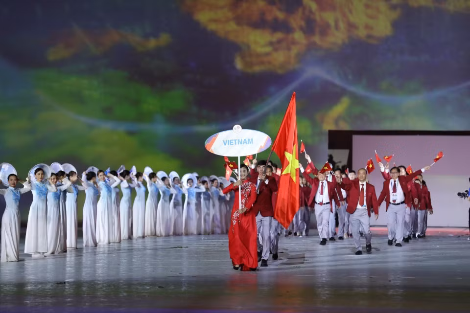  Défilé de la délégation du Vietnam. Photo : VNA 