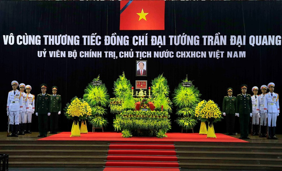 La cérémonie funéraire du président Trân Dai Quang commence à la Maison funèbre nationale, 5 rue Tran Thanh Tong, à Hanoï, à partir de 7h du 26 septembre 2018. Photo : VNA